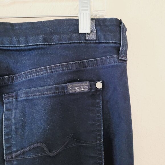 7 for all mankind Womens kimmie straight leg Jean Size 29 dark Wash stretchy - Picture 6 of 8